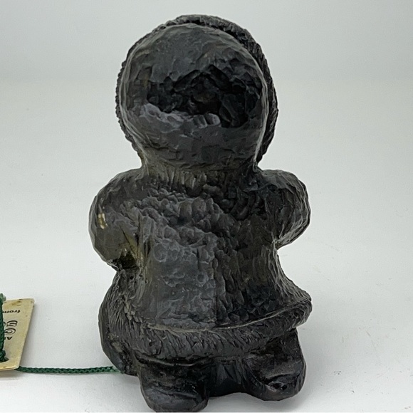 Inuit Naber Coal Sculpture Alaska Homer Kachemak Bay Indigenous Eskimo Vintage - Picture 5 of 13